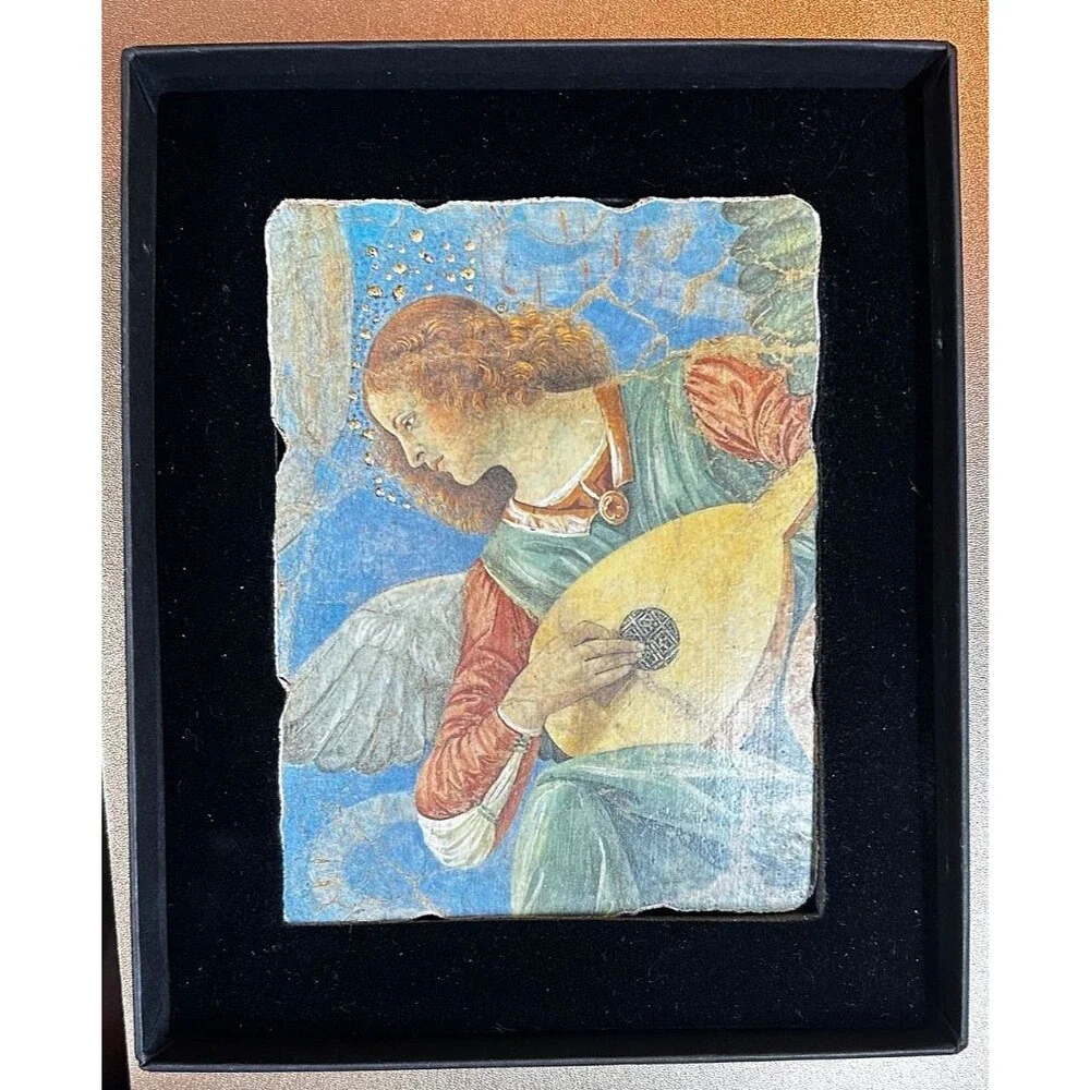 Bottega Artigiana Tifernate Fresco Angel Painting Melozzo da Forli Gold Leaf COA